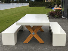 Load image into Gallery viewer, CONCRETE dining tables RECTANGLE timber base (GRC)