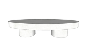 CONCRETE Coffee Table OVAL - Step Down and Twin Base