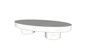 CONCRETE Coffee Table OVAL - Step Down and Twin Base