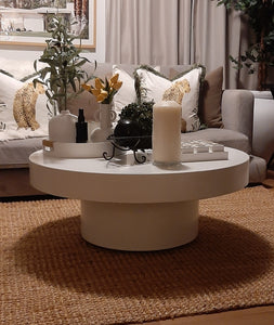 CONCRETE coffee table round Single Pedestal 36cm height (GRC)
