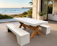 Load image into Gallery viewer, CONCRETE dining tables RECTANGLE timber base (GRC)