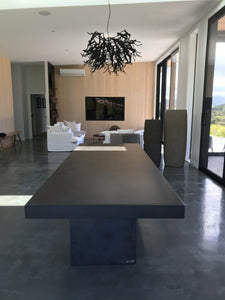 CONCRETE dining tables RECTANGLE 260cm, 290cm, 300cm length x varied widths (GRC)