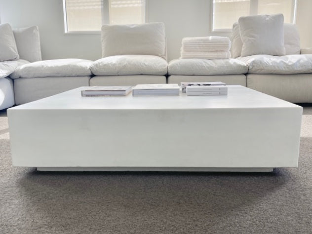 CONCRETE coffee table 'low floating' square and rectangle 30cm height (GRC)