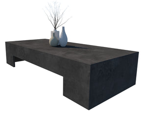 CONCRETE coffee table LOW rectangle 145cm x 65cm x 30cm height (GRC)