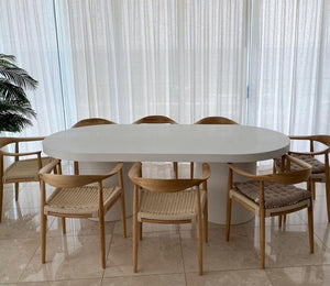 CONCRETE dining tables OBLONG 160cm x 80cm - 210cm x 100cm - 250cm x 100cm and 120cm width
