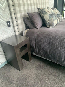CONCRETE bedside/end table with shelf 60cm & 70cm height (GRC)
